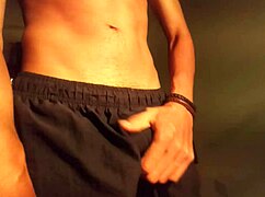 hot guy with huge cock sneaks home to dorm, stroking monster shaft while roommate watches 😈💦