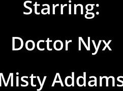 What secrets hide in Misty Addams' backstage yearly physical with anal fingering and foot tickling?