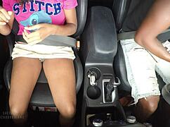 Married slut flashes in car then fucks hung boyfriend while cuck hubby watches on video call