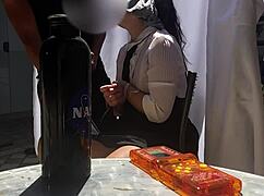 Stepdad blindfolds stepdaughter and swaps lollipop for cock in her mouth. She loves it and keeps sucking his dick eagerly