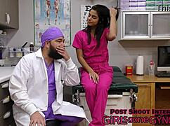 What secrets hide in Misty Addams' backstage yearly physical with anal fingering and foot tickling?