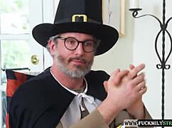 thanksgiving family fuck day daddy bends me over rough