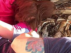 inteada slut bends doggy outdoor giving ass fuckdoll style toy pounding 😈🍑