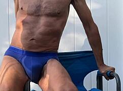 Skinny Legs Flash Panties in Deep Pelvic Workout Stretch