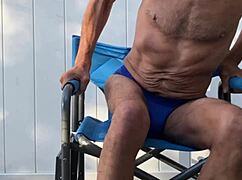 Skinny Legs Flash Panties in Deep Pelvic Workout Stretch