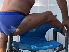 Skinny Legs Flash Panties in Deep Pelvic Workout Stretch