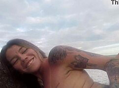 hey stud on the beach, fill my mouth with your hot cum already