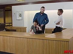 Mylfex Hot Receptionist Deepthroats Boss In Public