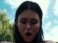 finally that horny 18+ babe tastes stepdad's cock deepthroating like a pro