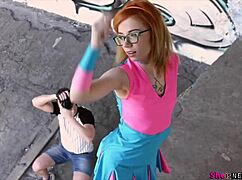 Kira's nerdy redhead glasses hide playful college cosplay surprises