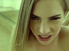 blonde teen gets fucked hard by monster cock in bathroom cumshot