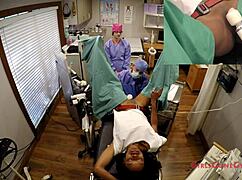 spy cam catches ebony college student nikki stars spreading for intense gyno exam by doctor at tampa university hidden hospital checkup