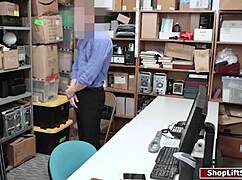 hey shoplifter teen in lingerie wanna suck this cock to dodge the cops?