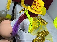 new years eve we uh skipped the rituals for her virgin pussy and crazy anal creampie quickie