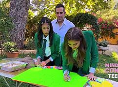 Teacher freeuses teen prodigies outdoors 📚😈🔥
