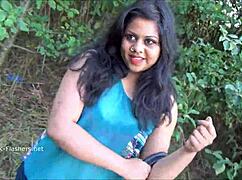 indian bbw flashes fat tits outdoors masturbates with banana