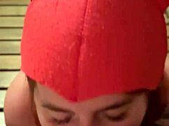 redhead sucks big cock deep in bathhouse swallows hot cum