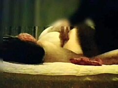 sexy wife in red lingerie seduces with handjob close-up then rides cowgirl squeezing cum twice