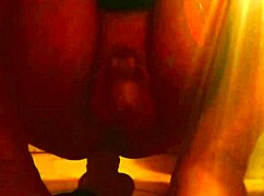 Blonde shemale veronica rams huge dildo in her tight ass