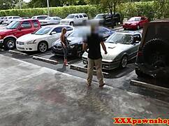 i can't stop spying on this amateur babe pawning her car and tight pussy