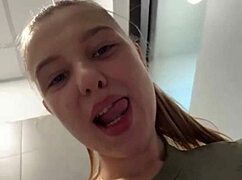 wanna see this teen SQUIRT and take ANAL DILDO in public?