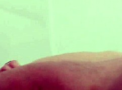 Bridgette's long legs spread on desk as hot blonde plays with small tits solo.