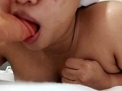 chubby filipina big tits amateur dares fat dildo suck lick toy blowjob homemade