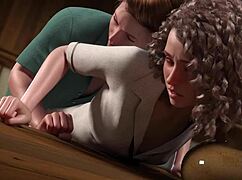 hot skinny blonde curly girl assfucked hard doggystyle creampie against desk