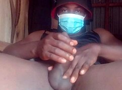 whoa sexyjayla254 strokes her monster cock and shoots huge load solo homemade!