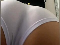 exhibitionist slut fingers pussy to squirting orgasm in solo masturbation frenzy