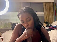 Two hotties compete in deep throat challenge judged by boyfriends