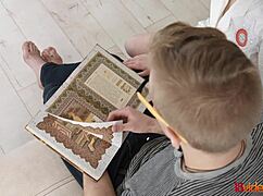 yo nancy's like hey tutor come here i'll seduce you with my shaved teen pussy ride