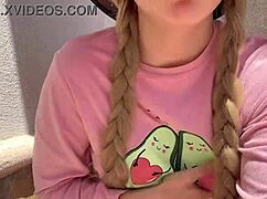 Neighbor watches my squirting orgasm while horny in garden squirting big time