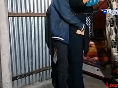 indian girlfriend in black dress gets fucked hard on webcam