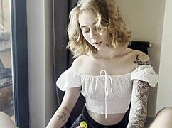 mmm she gulps down every drop after deep blowjob closeup swallow