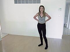 stepbro sneaks teen sister's ass