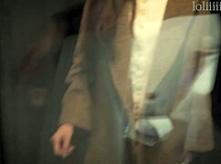 chinese escort strips in game then orgasms hard in leggings