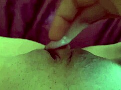Italian milf Artemisia fingers her wet shaved pussy POV closeup