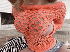 red bird grabs big dildo ready for deep solo masturbation fun