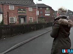 Shameless Bree Branning Flashes Juicy Pussy Pissing Outdoor Close-Up for UK-Flashers