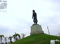 luana gaúcha takes cash from don picone to strip nude outdoors teasing clit