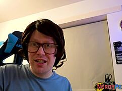 i'm the newbie slut slurping nerd cock first time handjob facial blowout