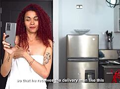 delivery guy huge cock wrecks tiny venezuelan vagina quickie