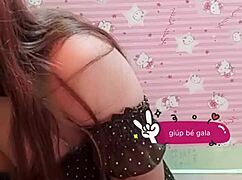 vietnamese skirt hides red panties tease