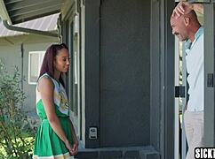 boyfriend's stepdad roughly anals petite ebony cheerleader alexis tae deepthroat blowjob