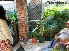 Naughty all-natural blonde Abigaile Johnson rides cock doggystyle bent over big tits!