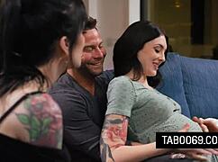 pregnant anna de ville and charlotte sins ride monster cocks in taboo threesome with husbands watching 😈🤰