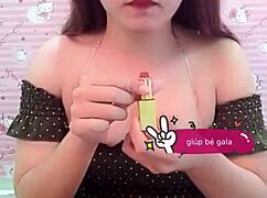 vietnamese skirt hides red panties tease