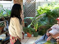 Naughty all-natural blonde Abigaile Johnson rides cock doggystyle bent over big tits!