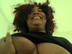 stepmom's huge natural tits bounce as she sneaks into my room for fun